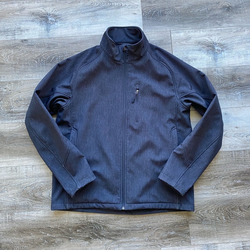 Men’s Blue Softshell Jacket with Full Zippered Front